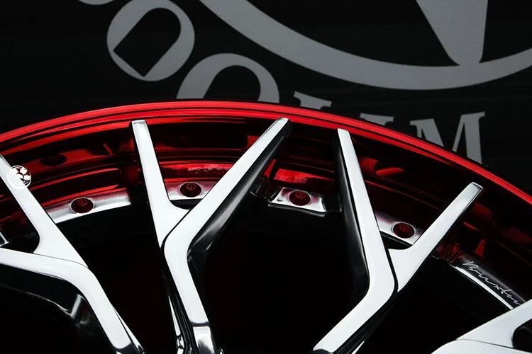 Olim Cd29 Modular 2pc 6061 T6 Brushed Candy Red Polishing Lip Polishing Surface On Zeekr 001